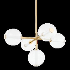 Richford Chandelier, Aged Brass