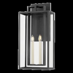 Amire Exterior Wall Sconce, Texture Black