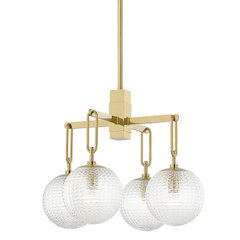 Jewett Chandelier, Aged Brass