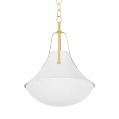 Coventry Pendant In Vintage Gold Leaf/ White Plaster Color