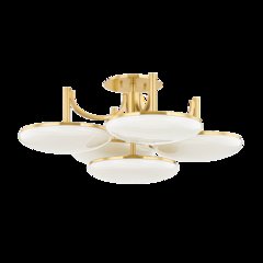 Bregman Semi Flush, Aged Brass