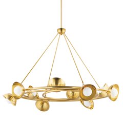 Oraibi Chandelier, Vintage Brass