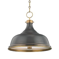 Metal No. 1 Pendant, Aged Brass, Distressed Bronze