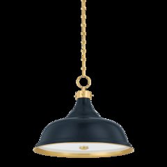 Painted No. 1 Pendant, Aged Brass