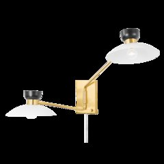 Whitley Plug-In Sconce, Aged Brass