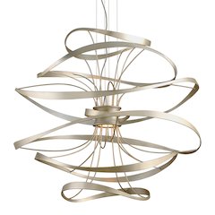 Calligraphy Chandelier, Silver Leaf