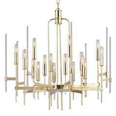 Bari Chandelier, Aged Brass