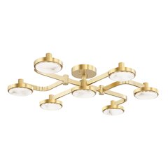 Meander Semi Flush, Aged Brass