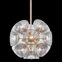 Salix Chandelier, Patina Brass