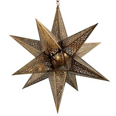 Star Of The East Chandelier, Old World Brass