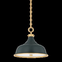 Painted No.1 Pendant, Aged Brass