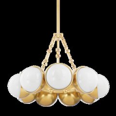 Althea Chandelier, Vintage Polished Brass