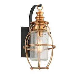 Little Harbor Exterior Wall Sconce, Old Brass