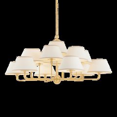 Durland Chandelier, Aged Brass