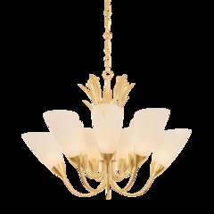 Forest Glen Chandelier, Vintage Gold Leaf
