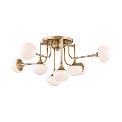 Fleming Semi Flush, Aged Brass