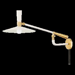 Milena Plug-In Wall Sconce, Aged Brass
