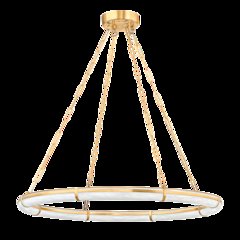 Sennett Chandelier, Aged Brass