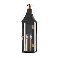 Wes Exterior Wall Sconce, Patina Brass