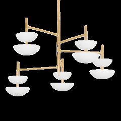 Evander Chandelier, Vintage Gold Leaf