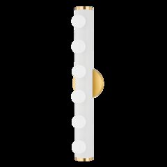 Penny Bath And Vanitywall Sconce In Aged Brass/Textured White Color