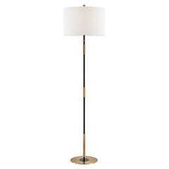 Bowery Floor Lamp, Aged Brass, Old Bronze