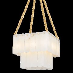 Moissanite Chandelier, Aged Brass