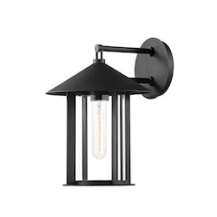 Long Beach Exterior Wall Sconce, Texture Black