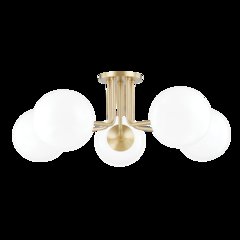 Stella Semi Flush, Aged Brass