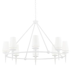 Torch Chandelier, White Plaster