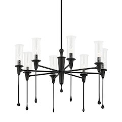 Chisel Chandelier, Black Iron