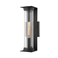 Presley Exterior Wall Sconce, Texture Black