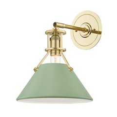 Painted No.2 Wall Sconce, Aged Brass