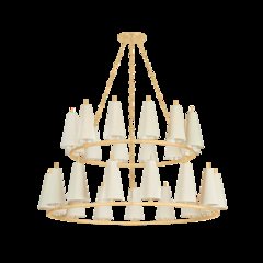 Tirana Chandelier, Vintage Gold Leaf