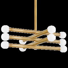 Pienza Chandelier, Vintage Brass