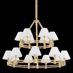 Howard Chandelier, Aged Brass
