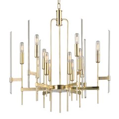 Bari Chandelier, Aged Brass