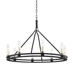 Sutton Exterior Chandelier, Texture Black