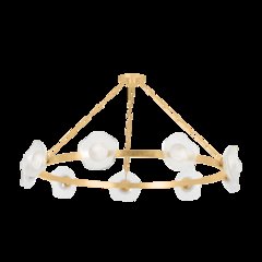 Almandine Chandelier, Vintage Gold Leaf