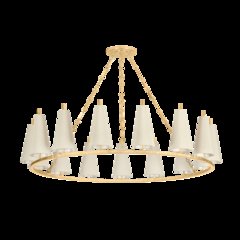 Tirana Chandelier, Vintage Gold Leaf