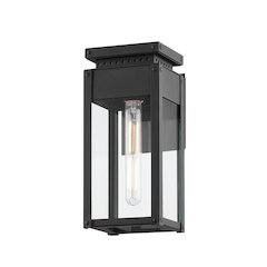 Braydan Exterior Wall Sconce, Texture Black