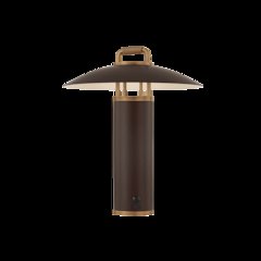 Birk Exterior Rechargeable Table Lamp, Patina Brass