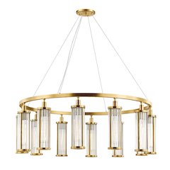 Marley Chandelier, Aged Brass