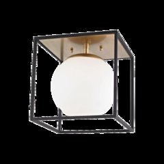 Aira Flush Mount, Aged Brass