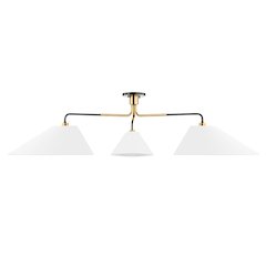 Duo Semi Flush, Aged Brass, Old Bronze