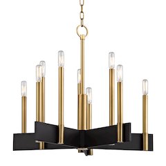 Abrams Chandelier, Aged Brass