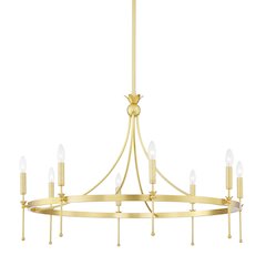 Gates Chandelier, Aged Brass
