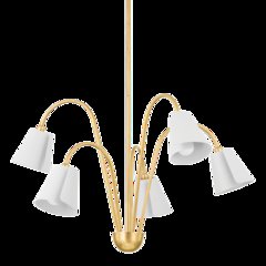 Lila Chandelier, Gold Leaf