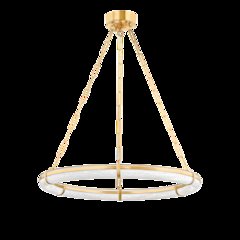 Sennett Chandelier, Aged Brass