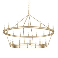 Sutton Light Chandelier, Champagne Leaf